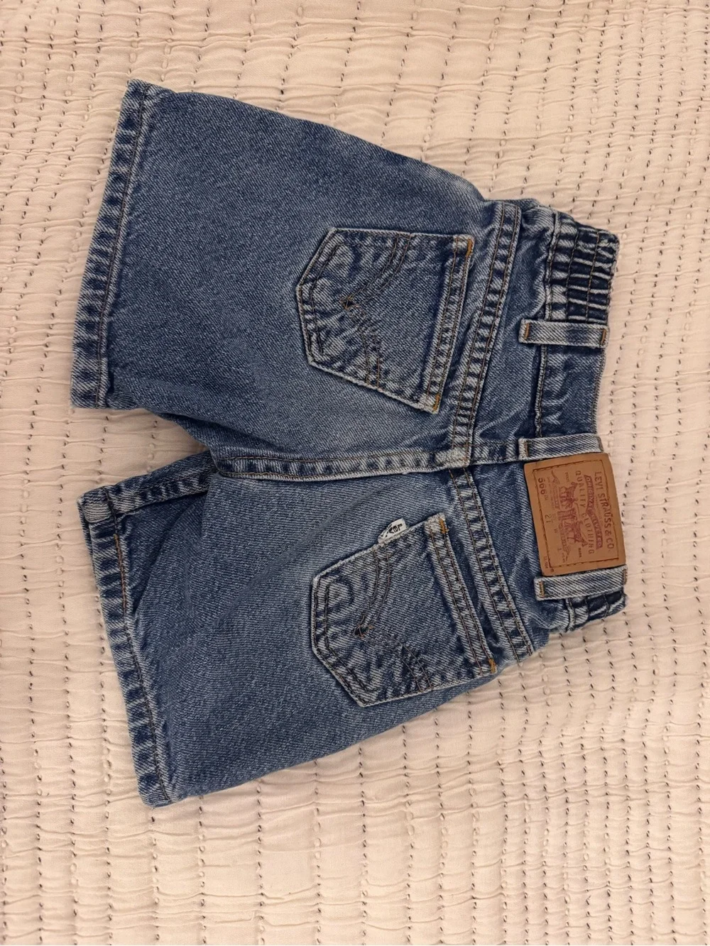 Vintage Levi's Toddler Elastic-Waist Denim Blue Jean Shorts — 2T